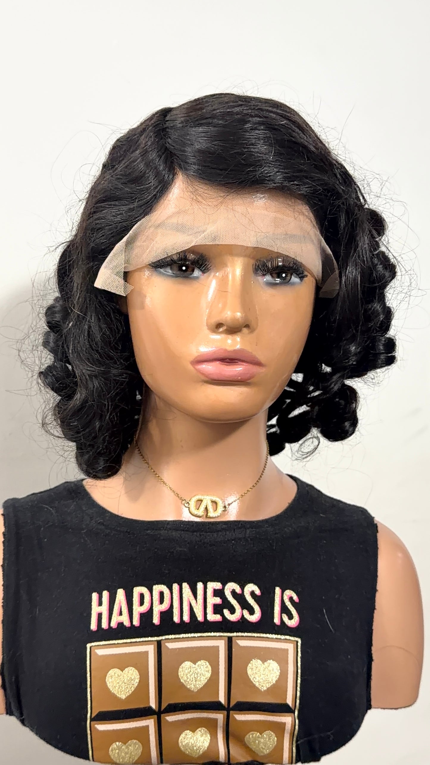 Luna Curls - 16 inch Human Hair T-Frontal Wig