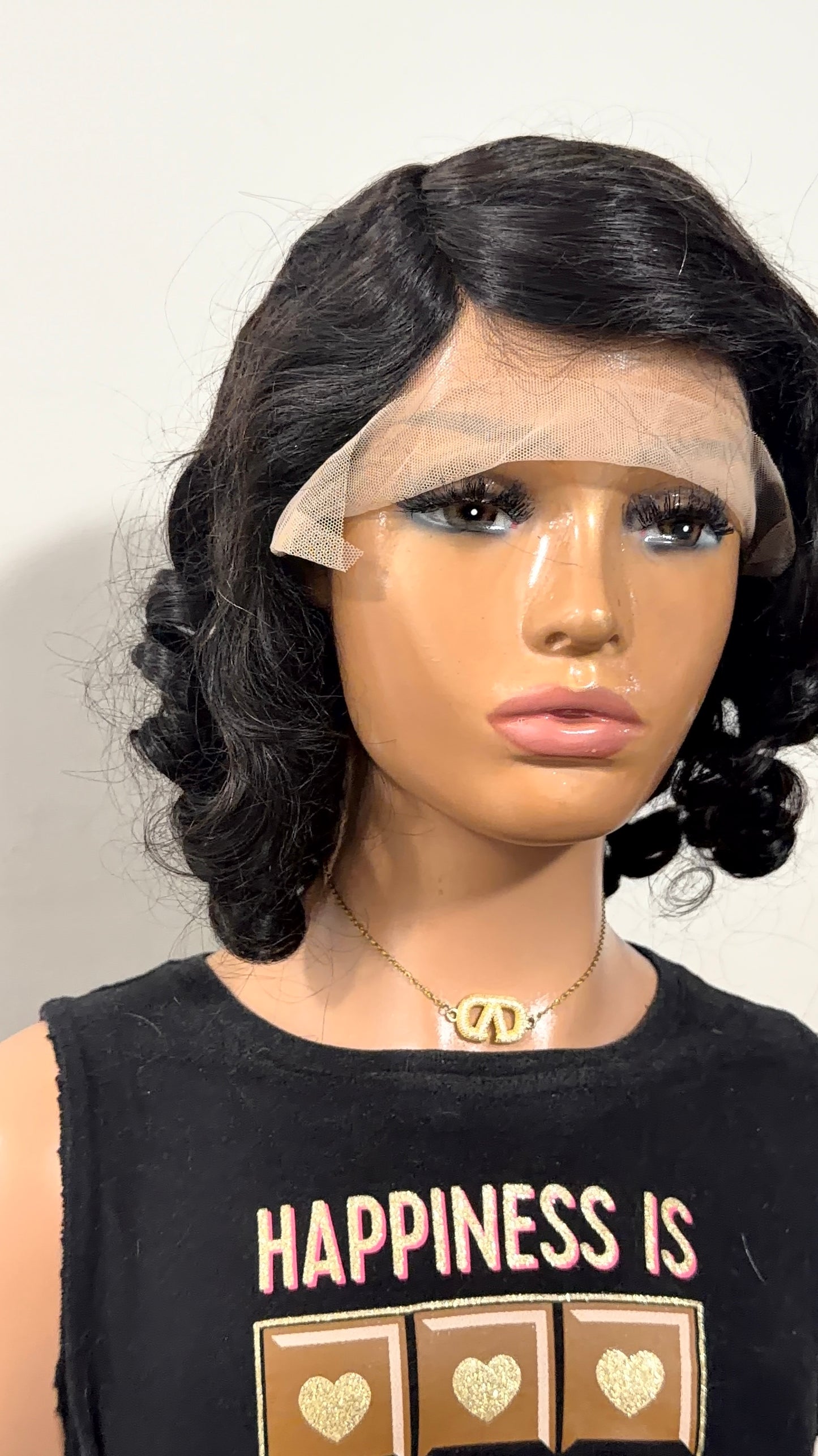 Luna Curls -  16 inch Human Hair T-Frontal Wig