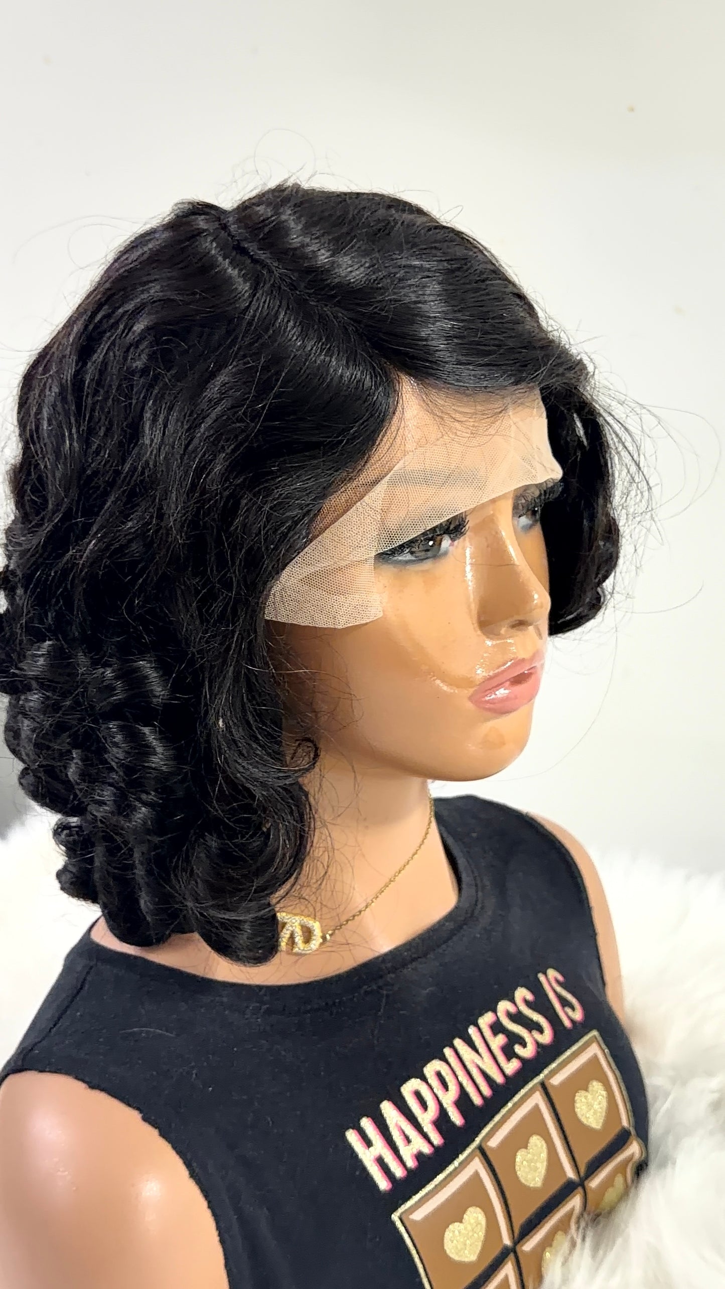 Luna Curls -  16 inch Human Hair T-Frontal Wig
