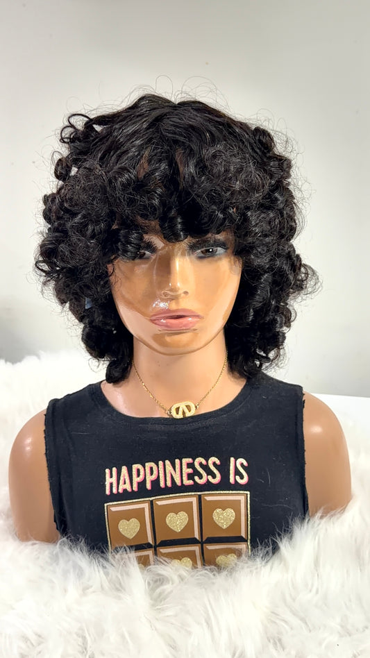 Coco Curl - Premium Human Hair Wig with Bangs