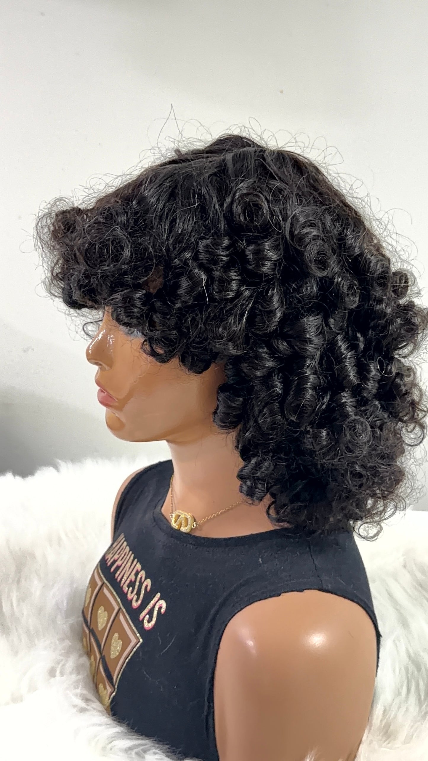 Coco Curl - Premium Human Hair Wig with Bangs