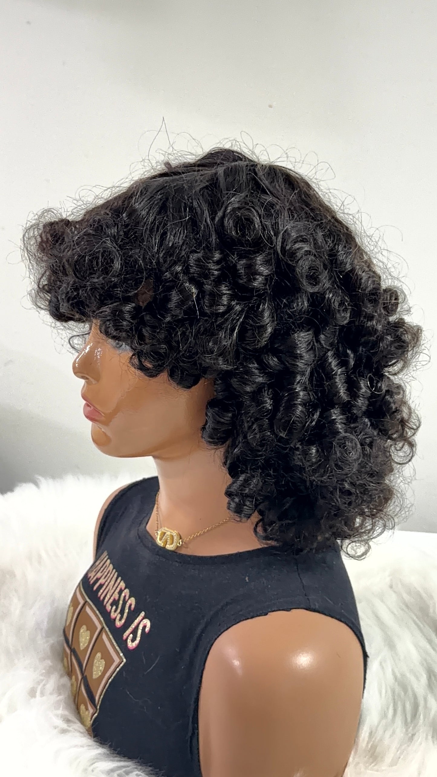 Coco Curl - Premium Human Hair Wig with Bangs
