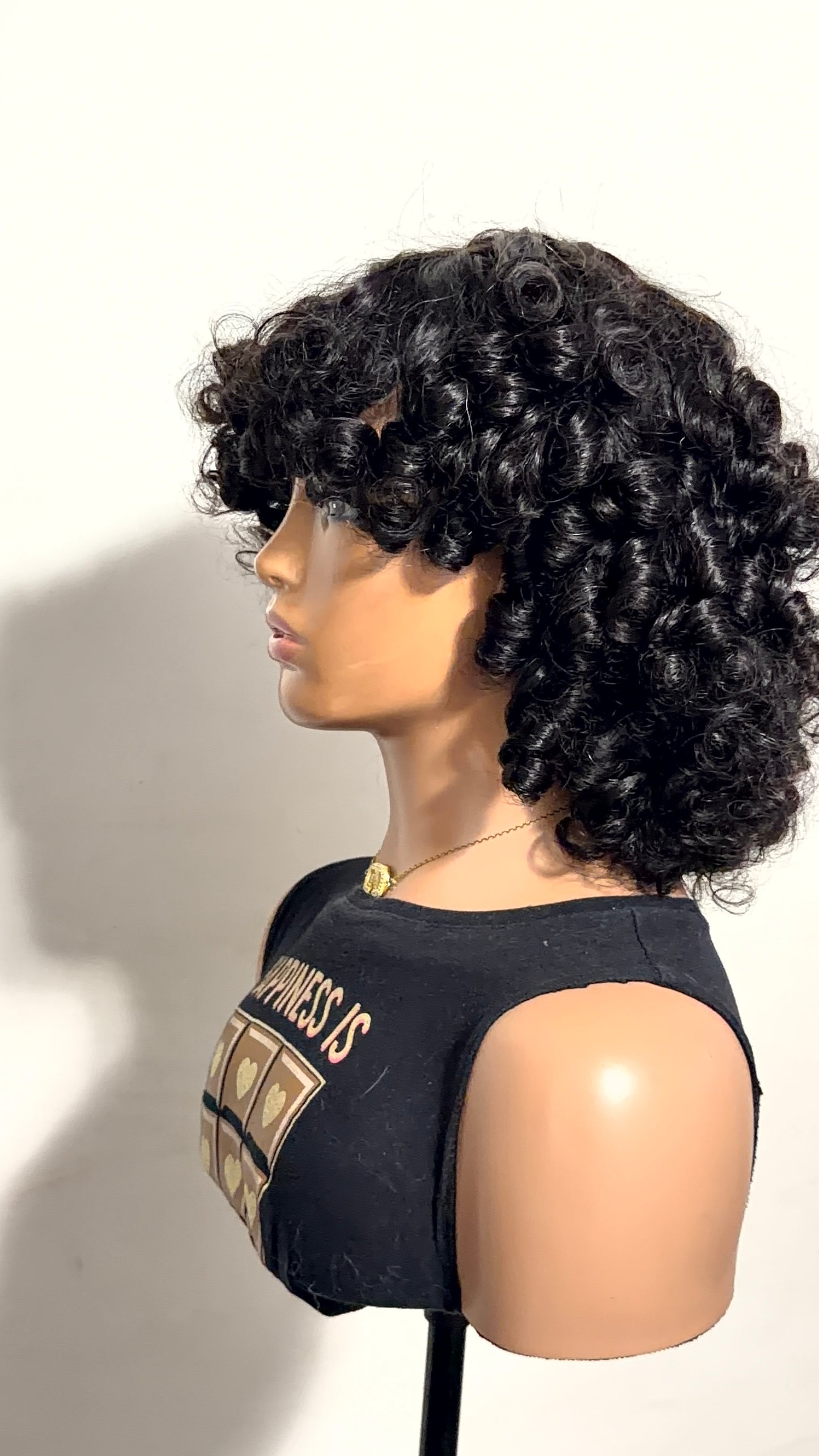Coco Curl - Premium Human Hair Wig with Bangs