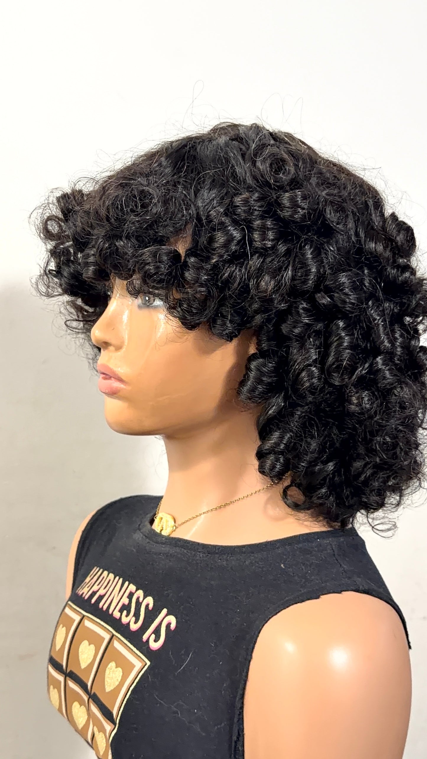 Coco Curl - Premium Human Hair Wig with Bangs