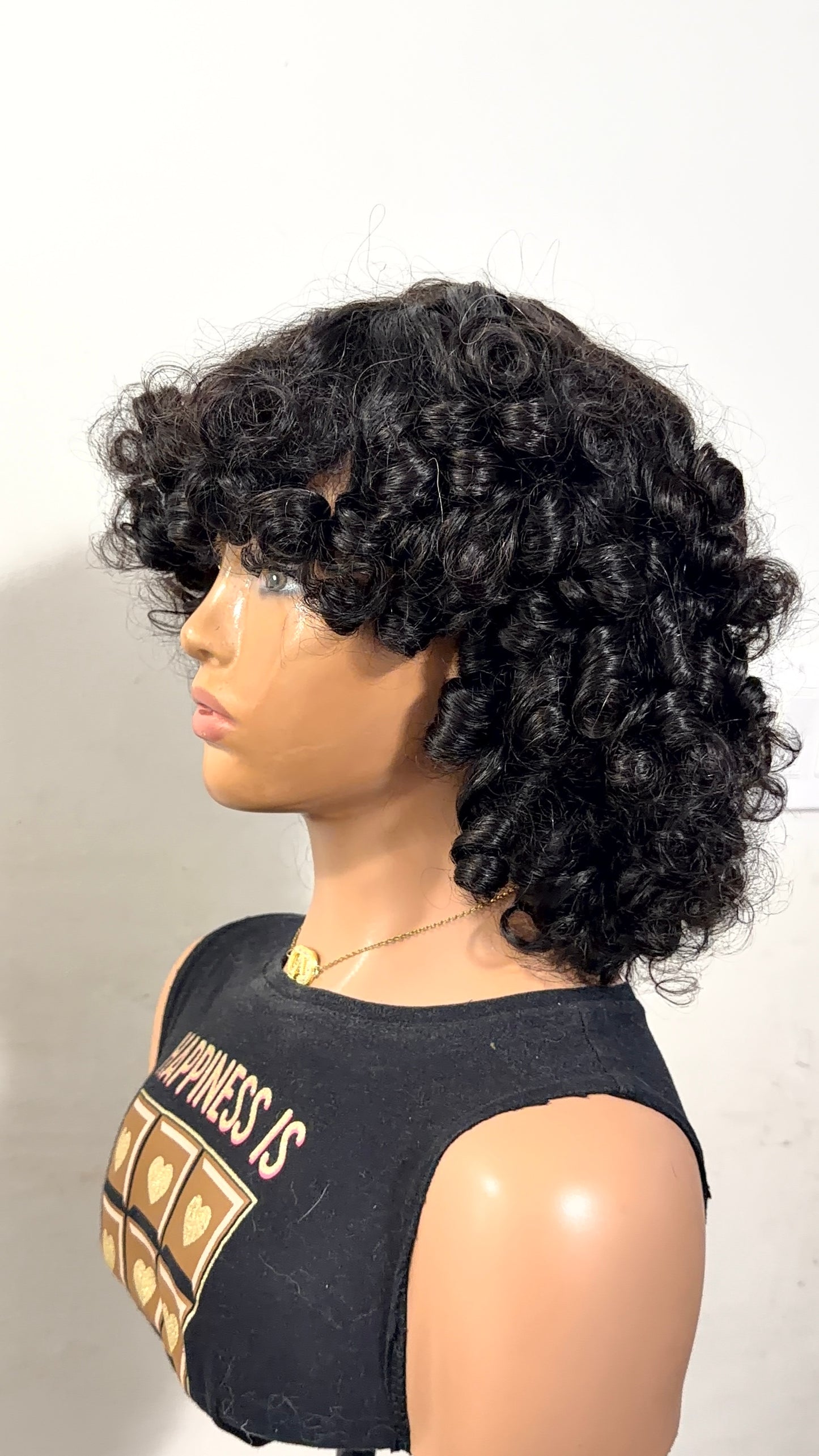 Coco Curl - Premium Human Hair Wig with Bangs