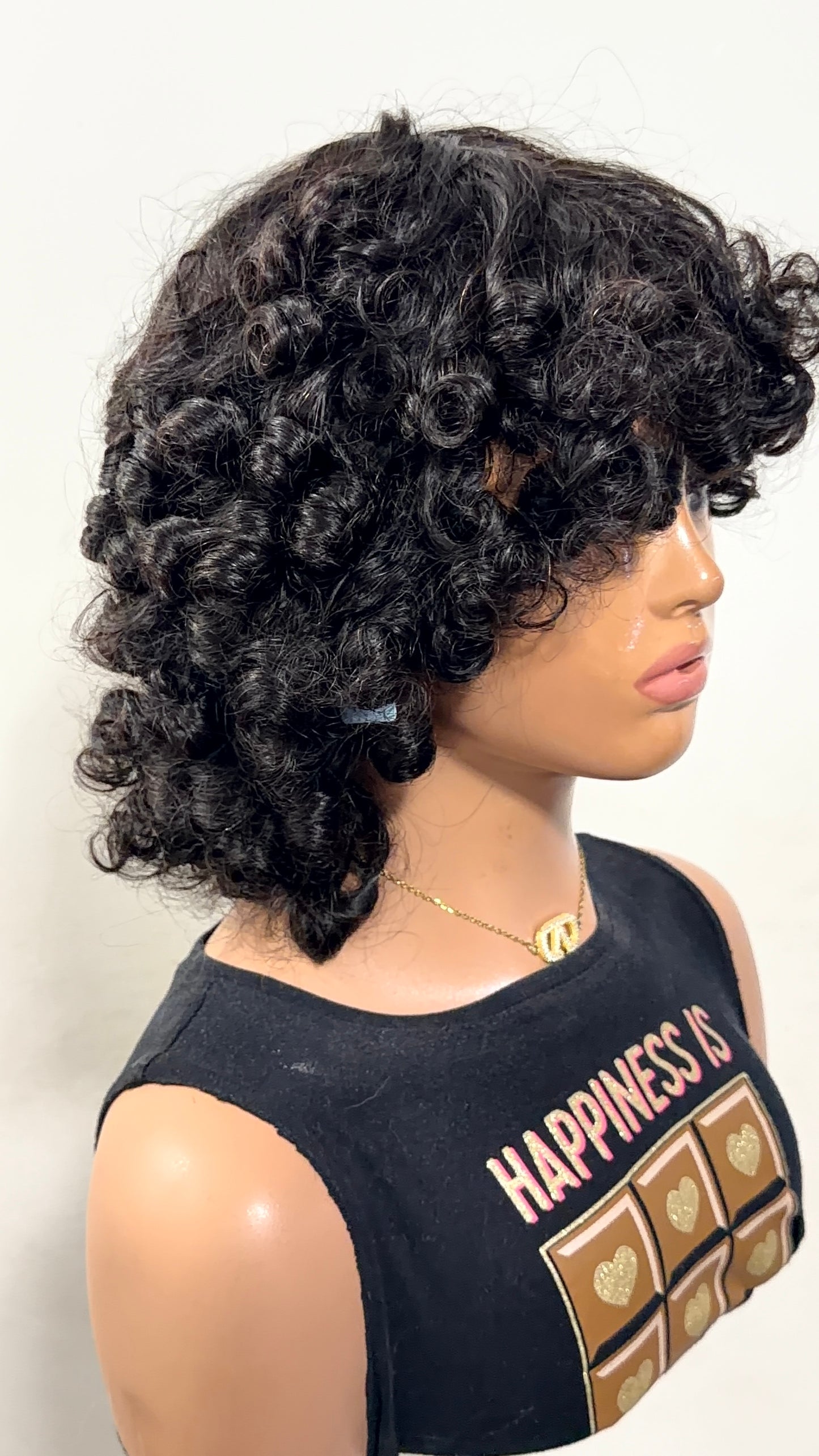 Coco Curl - Premium Human Hair Wig with Bangs
