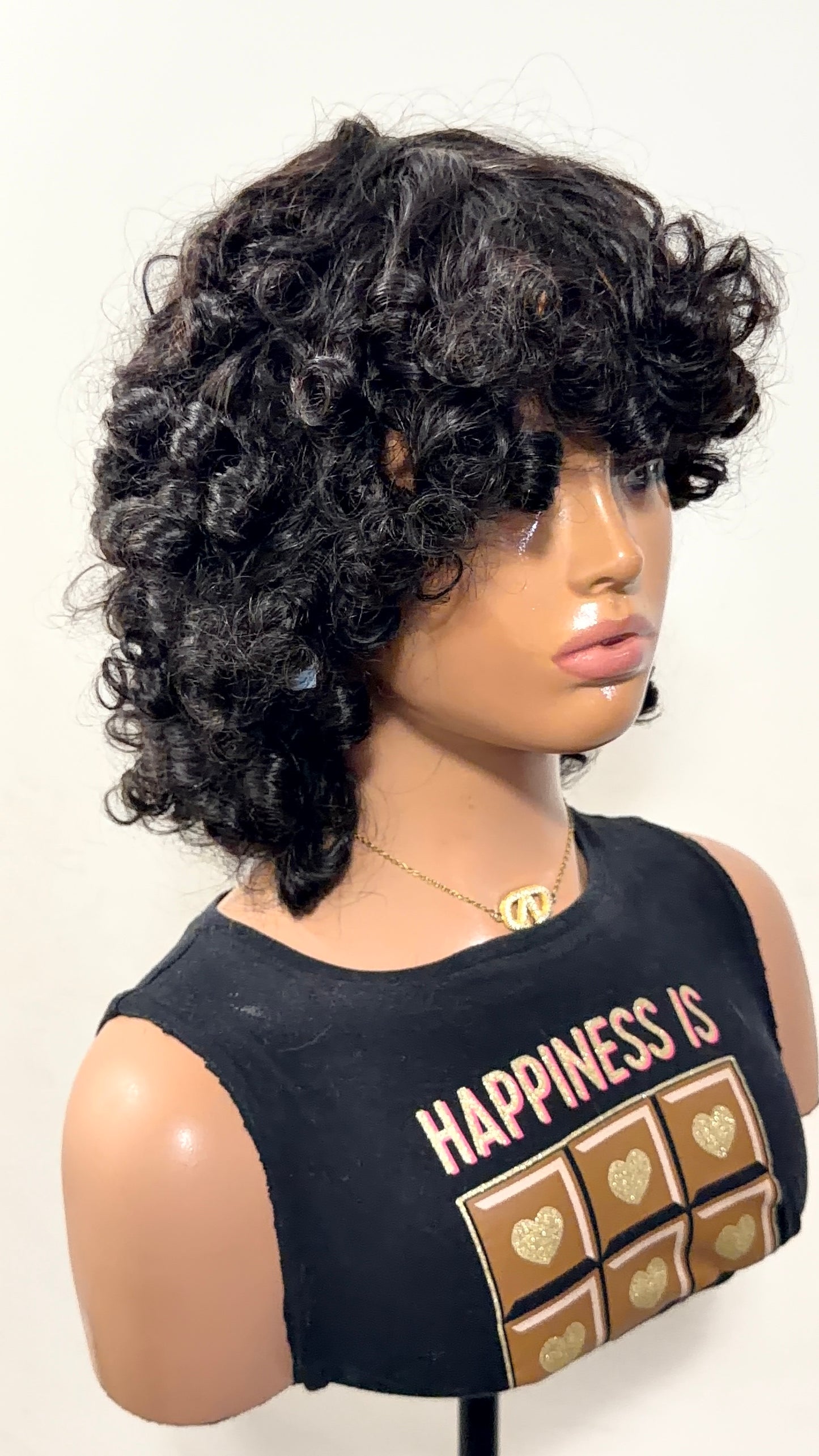 Coco Curl - Premium Human Hair Wig with Bangs