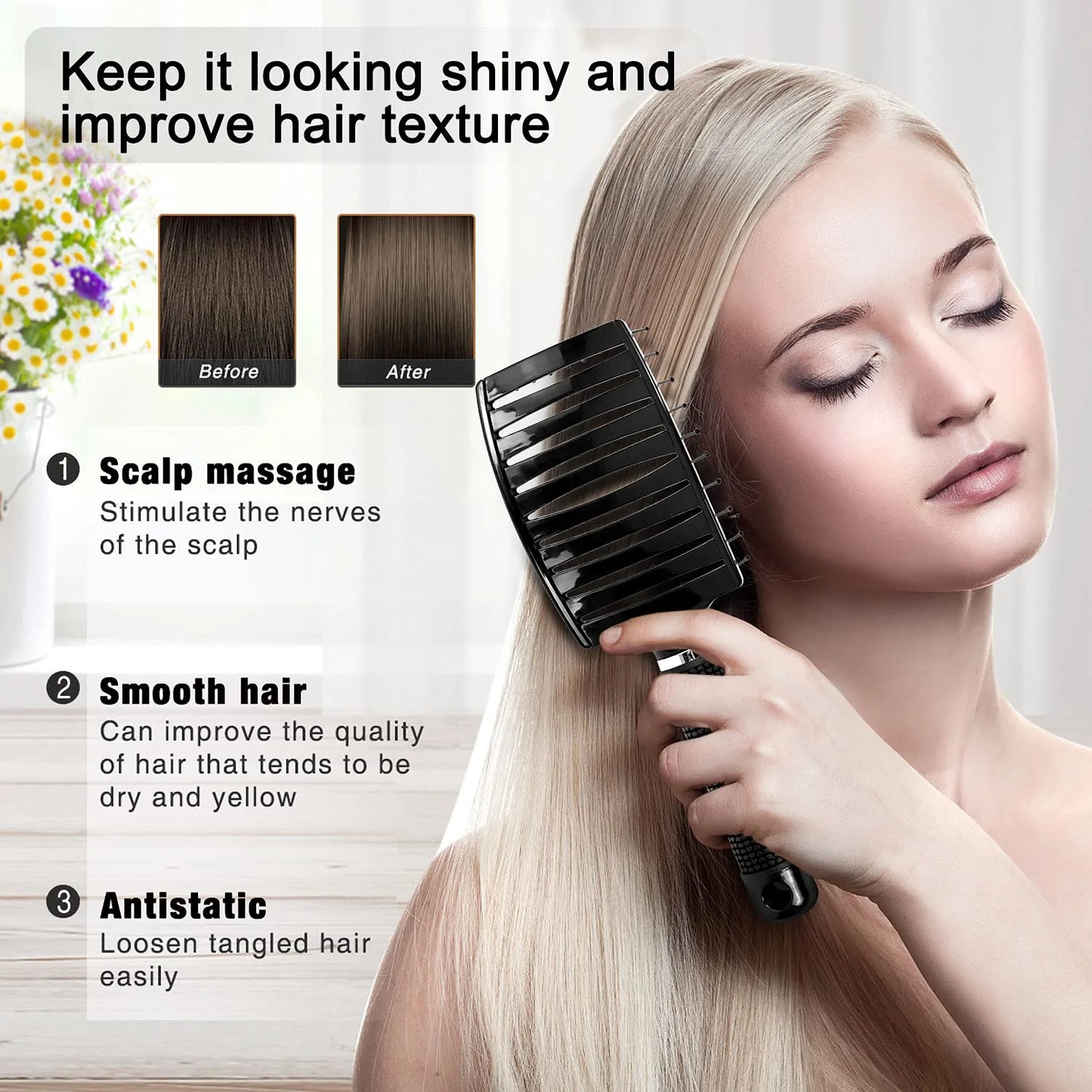 FlexVent Detangling Paddle Hair Brush – Lightweight, Fast-Dry Styling for All Hair Types