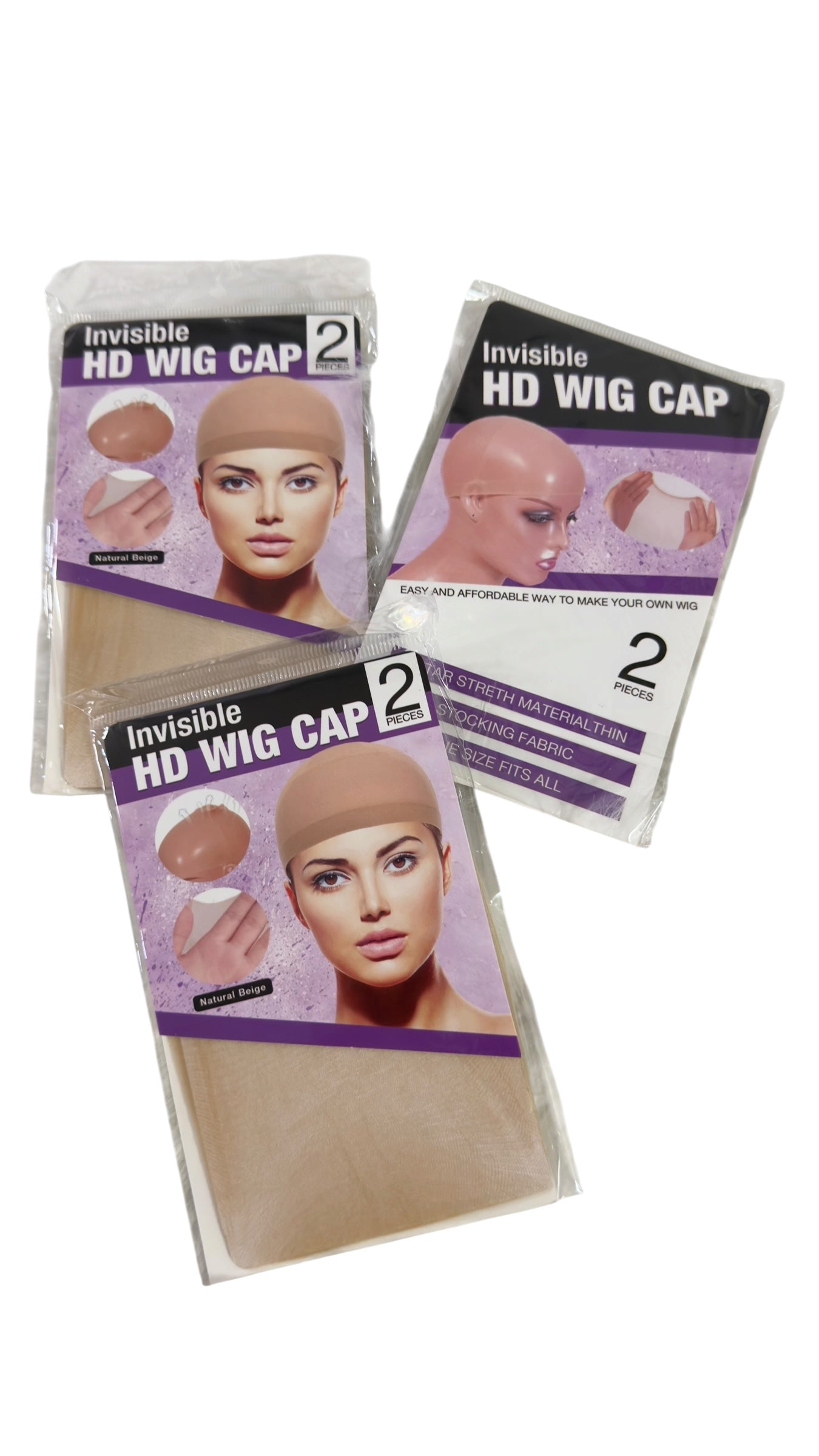 Invisible HD Wig Cap (2pcs) – Ultra Thin, Seamless Melt for Lace Wigs